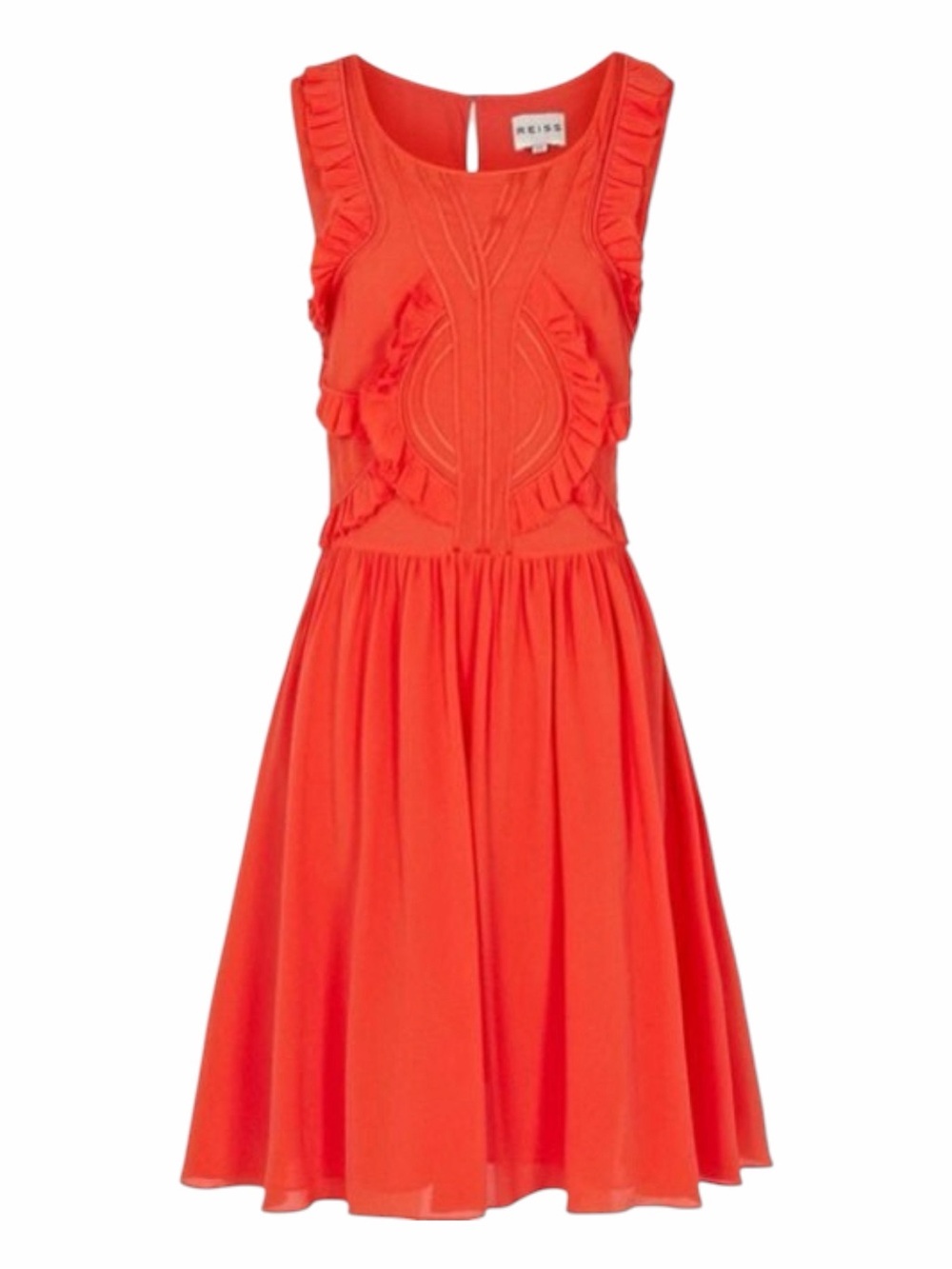 REISS Loulou Ruffle Silk Sleeveless Mini Dress. Size UK 12/US 8.